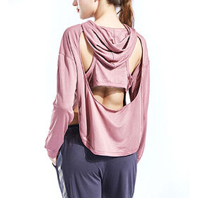 Haut de sport pour femmes de qualité supérieure, sexy et tendance, anti-odeur, respirant et confortable, hoodie pour le yoga