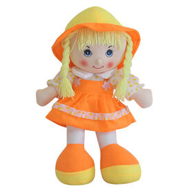 Peluche Chiffon Poupée 35 Cm – Avec Chapeau – Douce Et Lavable – Câlin Et Déco – Dès La Naissance