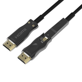 Kabel Optik Aktif Lepas Pasang HDMI A ke Tipe D 4K@60Hz HDMI 2.0 18Gbps HDR untuk HDTV, Panjang 30m