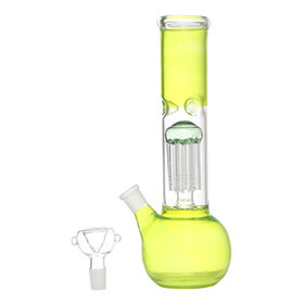 Ice Catcher Megaphone Perc White 6 Inch Glass Beaker Bong