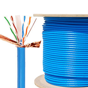 Cat6 SFTP Ethernet-Netzwerkkabel, 23AWG blankes Kupfer, doppelt geschirmt, für Innen- und Außenbereich, blau, 1000 Fuß