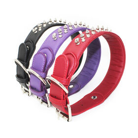 Cheap Adjustable Soft Breathable Comfortable PU Pet Dog Collar for Small, Medium and Large Dogs