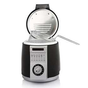 840W Electric Deep Fryer with Adjustable Temperature Control - 0.9L