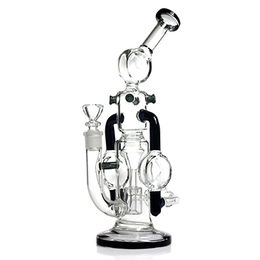 Wholesale 10 Inline Recycler Hookah With Quartz Nail Heady Vortex