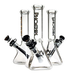 Ice Catcher Megaphone Perc White 6 Inch Glass Beaker Bong