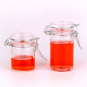 55ml 70ml clear glass jar with clip lid glass storage jar with metal clip lid