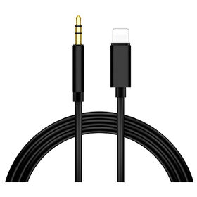 Câble Lightning vers AUX 3.5mm 1m pour iPhone 6, 7, 8, SE, X, XR, XR Max, 11, 12 Noir - Câble Audio pour Appareils Apple