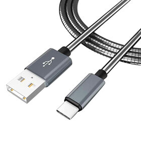 Premium USB-C Kabel, Typ C USB-Kabel, Edelstahlrohr, Zinklegierungsgehäuse, Schnellladung 3A/5V