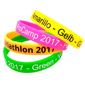 Rubber Bracelets, Made of Silicone, with Printed, Debossed or Embossed Logo