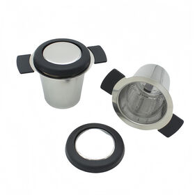 Premium Stainless Steel Double Silicone Handle Tea Strainer Infuser for Hanging on Teapots And Mugs