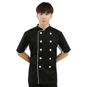 Professinal summer short sleeve colorfast and shrink resistant white jacket  uniform for chef cook baker