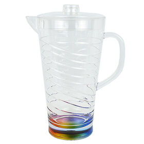 hotsale clear plastic pitcher 2l round