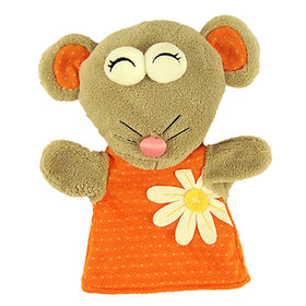 Marionnette à Main pour Histoires, Souris Grise Souriante, Jouets pour Enfants et Bébés