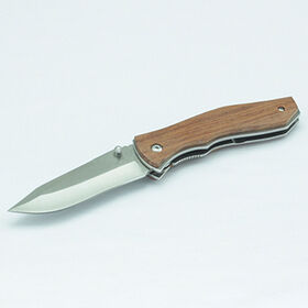 Premium Stainless Steel Wood Handle Folding Pocket Knife for Outdoor Activities And Daily Use