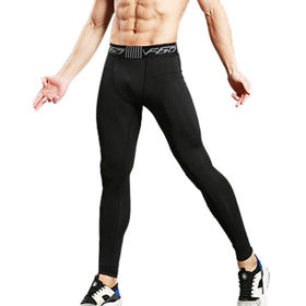 Compression Man Sport Cropped pants Men Sports Tights For Men Basketball  Tights Male Compress Run Crossfit Leggings 3/4 Color: Black, Size: XL