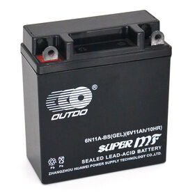 OUTDO 6V11Ah Sealed Maintenance Free Motorcycle Lead Acid Battery 6N11A-BS(MF)