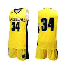 Healong Boys Latest Basketball Jersey Design Color Yellow - China