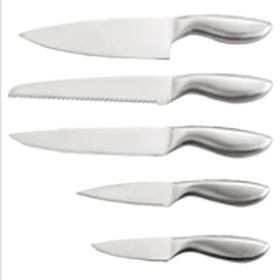 MOONBIFFY 1/5/6PCS White Marble Cracked Kitchen Knife Sets