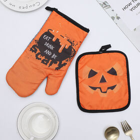 Wholesale custom christmas cotton linen custom oven mitt/potholder set