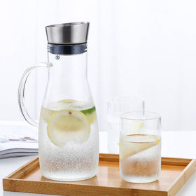 Safi Glass Pitcher with Clear Lid – Tea + Linen