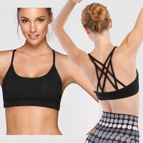 New Stylish Strappy Full Coverage Sports Bras for Women, Custom Criss Cross  Back Sexy Wireless Removable Padded Yoga Bra Medium Impact Workout Top -  China Padded Sports Bra Yoga and Custom Wholesale