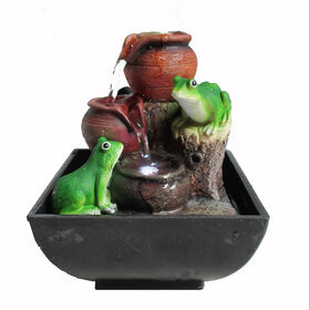 Wholesale resin Animal frog with pump tabletop decorative indoor water fountain for home office