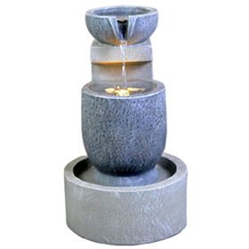 Experienced manufacturer 19 inch high Resin decor waterflow garden water fountain with warm light and pump for home garden decorat