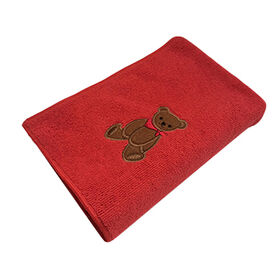 Serviette pour animaux de compagnie en microfibre d'usine, serviette de séchage pour animaux, antibactérienne, douce, ultra absorbante, avec broderie, sèche rapidement, rouge, serviette pour chien
