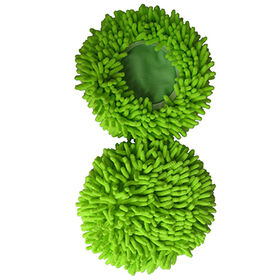 Microfiber chenille mop,chenille refill,round pad,green,20cm diam,soft,super water absorbent,dry for dusting,wet for cleaning