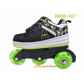 LHZHG Kids Roller Skate Shoes Double Wheels Retractable Skateboarding Rollerblades Outdoor Pulley Shoes Multisport Outdoor Running Gymnastics Sneakers for Boys and Girls Gift 