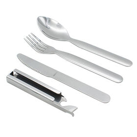 Buy Wholesale China Multifunctional Stainless Steel Folding Tableware  Outdoor Camping Portable Flatware Cutlery Set & Cutlery Set at USD 3.49