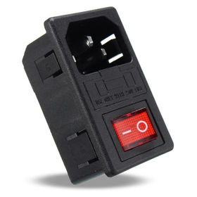 IEC320 C14 AC Power MALE cordon Inlet Socket With ON-OFF Rocker Switch 250 V 15 A US