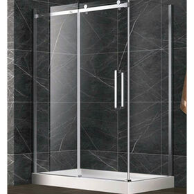 Cheap SH-03A11P Stainless steel frameless barn style glass sliding door shower enclosure for hotel