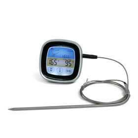 Digital meat thermometer with timer and clock , kitchen food thermometer