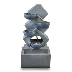 Wholesale Modern ornament cascading garden water fountain outdoor decoration with pump LED light