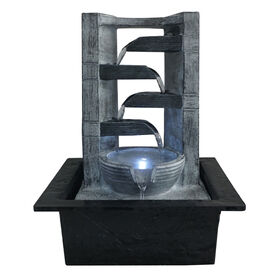 Unique gift relaxing Tabletop water fountain with pump light for home decoration
