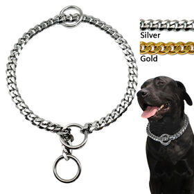 Collier de chien en fer solide Chaîne en métal Réglable Grand chien Collier  de dressage pour animaux de compagnie