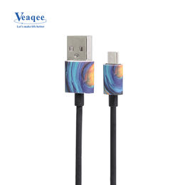 Palm Trees Pattern USB Charging Cable 3 in 1 Retractable Fast Charger Cord Connector for All Phones with Tablets