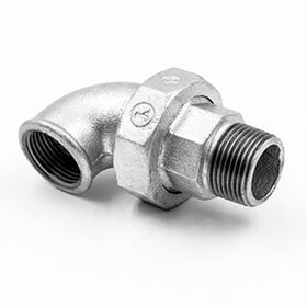 2 in. NPT Threaded - Union Elbow with Brass Seat - 300# Malleable Iron  Galvanized Pipe Fitting - UL Listed