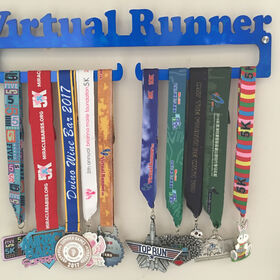Runner Medal Hanger Hand-Forged Black Metal Hanger Design for Marathon Running Etc Visual Elite 5K Race The Medal Hangers Collection 