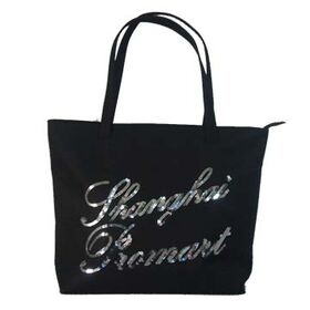 black fabric handbags