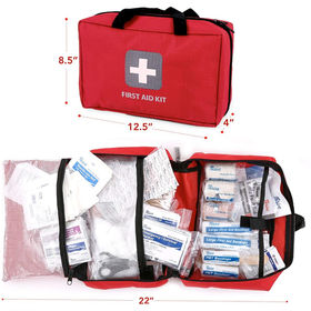 Kit de primeros auxilios de 400 piezas para el hogar, oficina, automóvil,  al aire libre, senderismo, viajes, campamento, bolsa de primeros auxilios