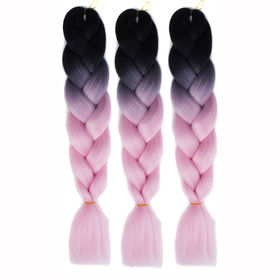 TOMO-Extensões de cabelo sintético crochê, arco-íris, ombre, rosa