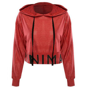 Hoodie Kustom Wanita, Pullover Aktif Bertudung, Crop Top