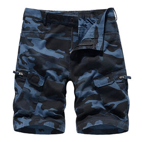 Shorts Cargo Homme Surplus - Noir, 100% Coton, Taille Réglable Avec Ceinture Extérieure