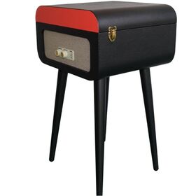 Professional Manufacturer Record Turntable Player with Wooden Housing, Built-in Speakers, Full Solid Wooden Feet