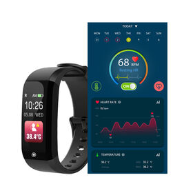 Pulsera de distancia social inteligente Bluetooth con termómetro pulsera de frecuencia cardíaca