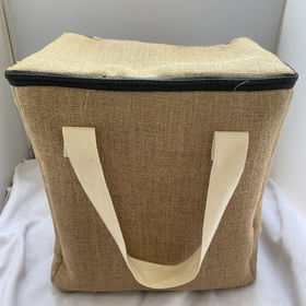 Boîte isotherme de pique-nique d'extérieur de grande capacité et de style simple en jute - Glacières de haute qualité