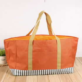 Extra Large Insulated Tote Bag with Drawstring Extension, Durable Foldable Cooler Tote for Picnics & Groceries