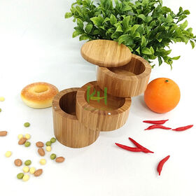 Bamboo spice container with Magnetic Lock good for kitchen